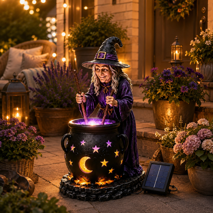 🪄Halloween Witch Glowing Cauldron Solar Light